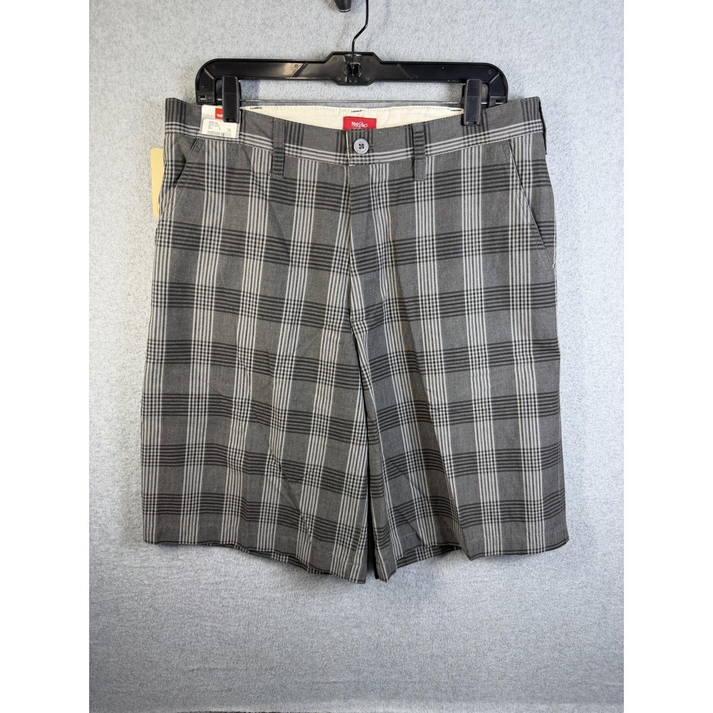 Mossimo Shorts Mens 34 Gray‎ Plaid Chino Cotton Casual Summer Pockets Golf